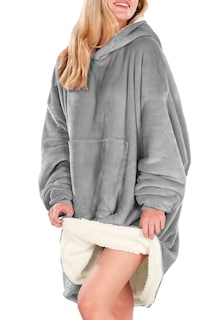 Foto 2 | Foto 4 | Sudadera Tipo Cobija Shendy Vendy con Capucha Afelpada Gris Jaspe
