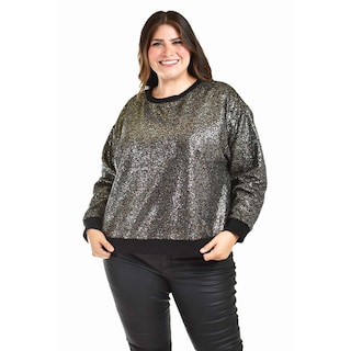 Foto 6 | Foto 6 | Sudadera De Lentejuelas Roman Fashion /tallas Extras, 3363 (dorado) Dorado