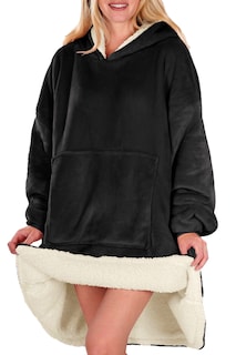 Foto 3 | Foto 3 | Sudadera Tipo Cobija Shendy Vendy Negra con Capucha Afelpada