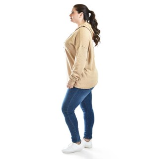 Foto 2 | Foto 2 | Sudadera Efecto Jaspeado Roman Fashion /tallas Extras, 654 (cafe) Cafe