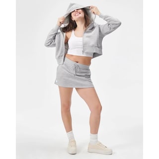 Foto 4 | Foto 4 | Sudadera Con Capucha Florence By Mills Cozy Crush, Corta Con Cremallera, Gris Jaspeado - Venta Internacional.