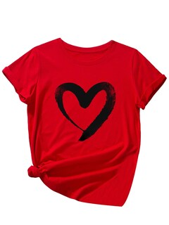 Foto 1 | Foto 1 | Camiseta Soly Hux Para Mujer Con Estampado De Letras Rojas Con Corazón, Talla Xxxl - Venta Internacional.