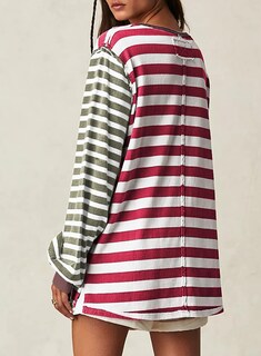 Foto 3 | Foto 3 | Camiseta Blencot A Rayas Para Mujer, Gran Tamaño, Y2k, Red Stripe - Venta Internacional.