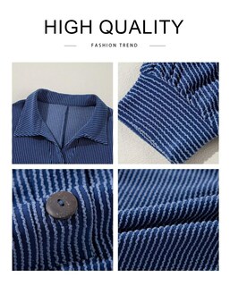 Foto 5 | Foto 5 | Camisa Elegante Con Cuello En V Holgado Para Mujer, Manga Larga, Azul Marino - Venta Internacional.