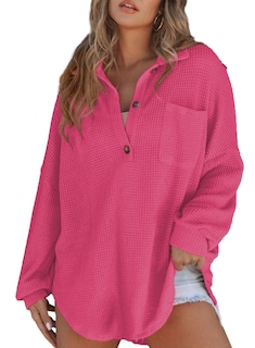 Foto 3 | Foto 3 | Camisa Tipo Túnica Con Cuello En V Y Punto Gofrado Elegante Para Mujer - Venta Internacional.
