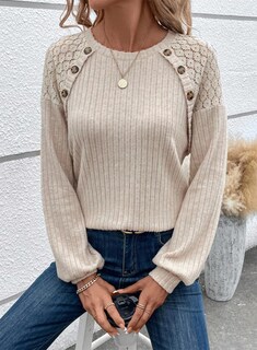 Foto 4 | Foto 4 | Jersey Acelit Para Mujer, Talla Grande, Túnica, Detalle De Botones, Color Albaricoque - Venta Internacional.