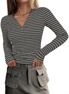 Foto 1 | Foto 1 | Blusa Acanalada De Punto Casual Y Elegante Acelit Para Mujer, Color Gris L - Venta Internacional.