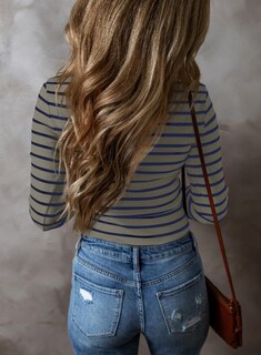 Foto 2 | Foto 2 | Blusa Acanalada De Punto Casual Y Elegante Acelit Para Mujer, Color Gris L - Venta Internacional.