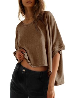 Foto 1 | Foto 1 | Camiseta Dokotoo Summer Para Mujer, Talla Grande, Marrón, Moda 2024 - Venta Internacional.