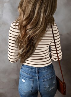 Foto 2 | Foto 2 | Blusa Casual De Punto Acanalado, Elegante, Acelit, Para Mujer, Color Marrón L - Venta Internacional.