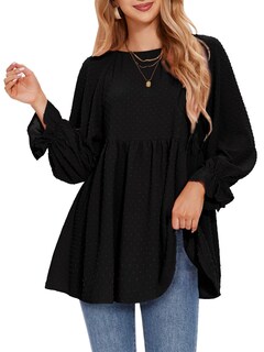 Foto 1 | Foto 1 | Blusa Exlura Para Mujer De Manga Larga Con Lunares Suizos, Top De Maternidad, Color Negro - Venta Internacional.
