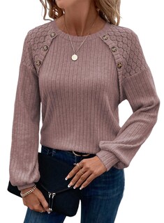 Foto 1 | Foto 1 | Jersey Acelit Para Mujer, Talla Grande, Túnica, Detalle De Botones, Color Morado - Venta Internacional.