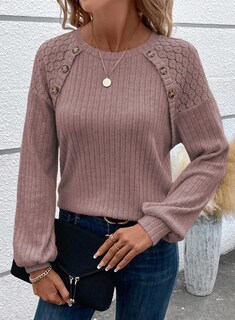 Foto 3 | Foto 3 | Jersey Acelit Para Mujer, Talla Grande, Túnica, Detalle De Botones, Color Morado - Venta Internacional.