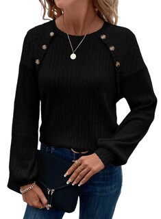 Foto 1 | Foto 1 | Jersey Acelit Para Mujer, Talla Grande, Talla Grande, Negro, Suave, Otoño, 2xl - Venta Internacional.