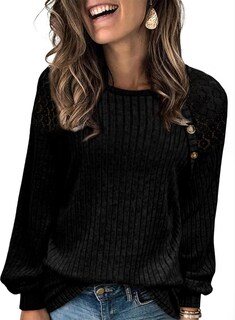 Foto 2 | Foto 2 | Jersey Acelit Para Mujer, Talla Grande, Talla Grande, Negro, Suave, Otoño, 2xl - Venta Internacional.