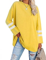 Top Tipo Túnica Larmliss Para Mujer, Gran Tamaño, Cuello Redondo, Manga Larga - Venta Internacional.