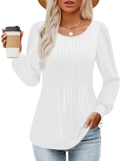 Foto 1 | Foto 1 | Camisa Zesica De Manga Larga Para Mujer De Otoño Con Cuello Redondo, Color Blanco - Venta Internacional.
