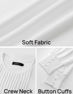 Foto 7 | Foto 7 | Camisa Zesica De Manga Larga Para Mujer De Otoño Con Cuello Redondo, Color Blanco - Venta Internacional.