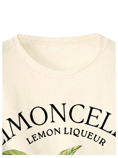 Foto 3 | Foto 3 | Camiseta Sweatyrocks Para Mujer Con Estampado Gráfico De Limones, Color Caqui - Venta Internacional.