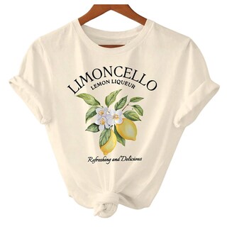 Foto 5 | Foto 5 | Camiseta Sweatyrocks Para Mujer Con Estampado Gráfico De Limones, Color Caqui - Venta Internacional.