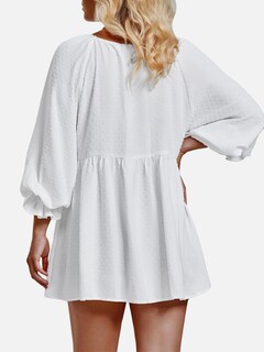 Foto 4 | Foto 4 | Camiseta Exlura Para Mujer, Manga Larga, Manga Larga, Con Lunares Suizos, Peplum, Color Blanco - Venta Internacional.