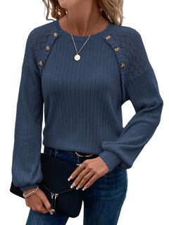 Foto 1 | Foto 1 | Jersey Acelit Para Mujer, Talla Grande, Túnica Azul, Manga Larga, 2xl - Venta Internacional.