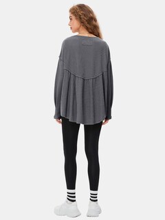 Foto 5 | Foto 5 | Camiseta Tipo Túnica Exlura De Punto Gofrado De Manga Larga Para Mujer, Color Gris Oscuro - Venta Internacional.