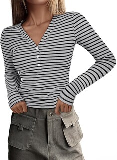 Foto 2 | Foto 2 | Camisa Acelit Para Mujer, Moda De Otoño 2024, Manga Larga, A Rayas - Venta Internacional.