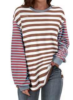 Foto 1 | Foto 1 | Tops Blencot, Camisetas Extragrandes De Patchwork Y2k Para Mujer, Rayas Azules - Venta Internacional.