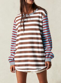 Foto 2 | Foto 2 | Tops Blencot, Camisetas Extragrandes De Patchwork Y2k Para Mujer, Rayas Azules - Venta Internacional.