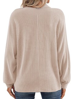 Foto 4 | Foto 4 | Camisa Elegante Para Mujer, Cuello En V, Manga Larga, Botones Henley Apricot - Venta Internacional.