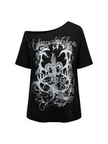 Camiseta Soly Hux Para Mujer Con Hombros Descubiertos, Gótica, Vintage - Venta Internacional.