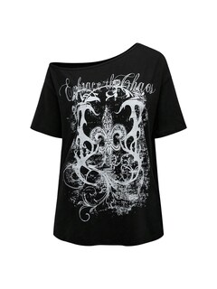 Foto 1 | Foto 1 | Camiseta Soly Hux Para Mujer Con Hombros Descubiertos, Gótica, Vintage - Venta Internacional.
