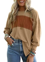 Sudadera Tops Dokotoo Para Mujer, Manga Larga, A Rayas, Talla Grande - Venta Internacional.