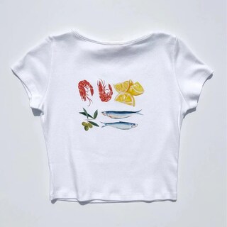 Foto 2 | Foto 2 | Graphic Tee Ggoob Baby Tees Para Mujer Y2k Aesthetic White - Venta Internacional.