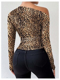 Foto 2 | Foto 2 | Camiseta Floerns Con Estampado De Mármol Plisado Para Mujer, Talla S - Venta Internacional.