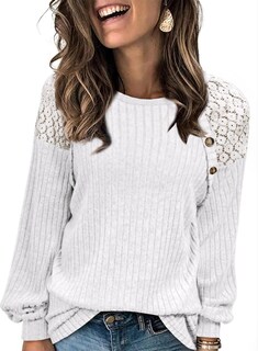 Foto 2 | Foto 2 | Jersey Acelit Para Mujer, Talla Grande, Con Detalle De Botones, Color Blanco - Venta Internacional.