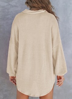 Foto 3 | Foto 3 | Camisa Astylish Henley Para Mujer, Manga Larga, Cuello En V, Punto Gofrado - Venta Internacional.