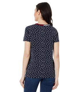 Foto 2 | Foto 2 | Camiseta Tommy Hilfiger De Manga Corta Con Cuello En V Y Lunares Para Mujer Xl - Venta Internacional.