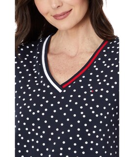 Foto 3 | Foto 3 | Camiseta Tommy Hilfiger De Manga Corta Con Cuello En V Y Lunares Para Mujer Xl - Venta Internacional.