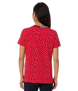 Foto 2 | Foto 2 | Camiseta Tommy Hilfiger De Manga Corta Con Cuello En V Y Lunares Para Mujer - Venta Internacional.