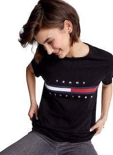 Foto 3 | Foto 3 | Camiseta Tommy Hilfiger Negra para Mujer - Venta Internacional