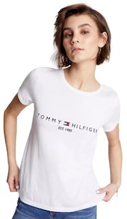 Foto 1 | Foto 1 | Camiseta Tommy Hilfiger Regular Blanca para Mujer - Venta Internacional