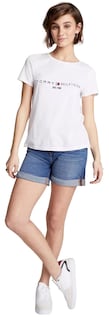 Foto 2 | Foto 2 | Camiseta Tommy Hilfiger Regular Blanca para Mujer - Venta Internacional