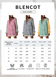 Foto 5 | Foto 5 | Camisa Túnica Blencot Para Mujer Casual Y2k De Manga Larga A Rayas - Venta Internacional.