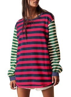 Foto 6 | Foto 6 | Camisa Túnica Blencot Para Mujer Casual Y2k De Manga Larga A Rayas - Venta Internacional.