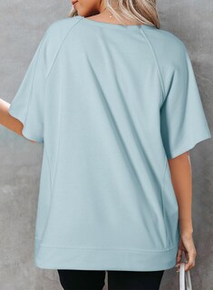 Foto 2 | Foto 2 | Camiseta Dokotoo Para Mujer, Cuello Redondo, Cuello Redondo, Alta Y Baja, Azul 2025 - Venta Internacional.