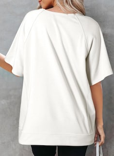 Foto 2 | Foto 2 | Camiseta Dokotoo Oversized Para Mujer, Blanca, Casual, Moda 2025 - Venta Internacional.