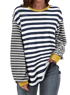 Foto 1 | Foto 1 | Camiseta Blencot Para Mujer, Talla Extragrande, Patchwork, Otoño, 2xl, Blanca - Venta Internacional.