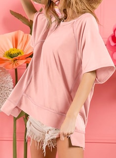 Foto 4 | Foto 4 | Blusas Dokotoo Para Mujer, Cuello Redondo Y Manga Corta, Color Rosa - Venta Internacional.